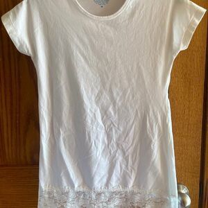 Lace Tee Medium White with Lace